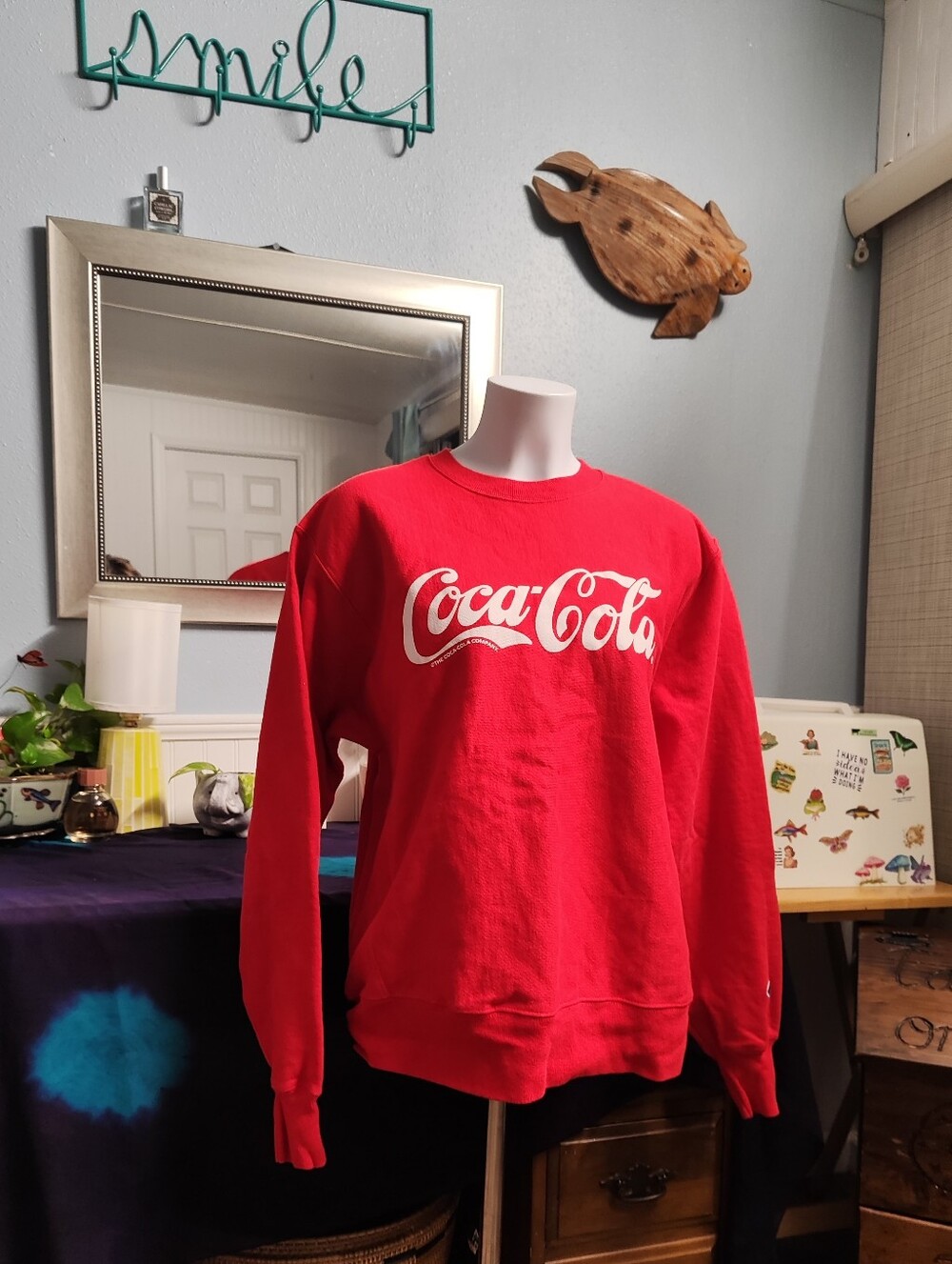 Coca Cola Red Crewneck Sweatshirt with White Logo